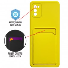 Capa para Samsung Galaxy A02s - Emborrachada Case Card Amarela